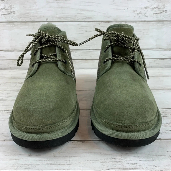 Ugg Neumel Gore-Tex Waterproof Suede Chukka Boots Olive Green Logo 7 Lace Up - Picture 5 of 12